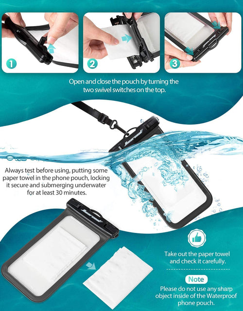 Load image into Gallery viewer, Waterproof Phone Pouch, Waterproof Phone Case for Iphone 15 14 13 12 Pro Max XS Samsung, IPX8 Cellphone Dry Bag Beach Essentials 2Pack-8.3"
