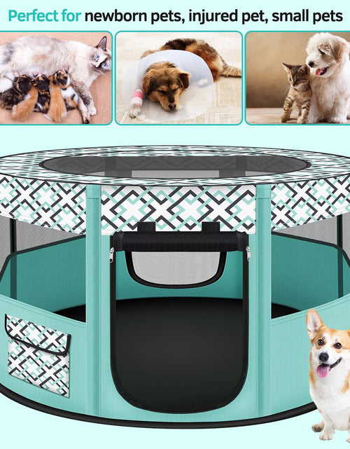 Load image into Gallery viewer, Large Pet Playpen, 44" Diameter 24" Height Dog Playpen, Heavy Duty Portable Exercise Pen Tent for Dog, Cat, Rabbit, Foldable Indoor Outdoor Travel Use, Come with Carrying Case
