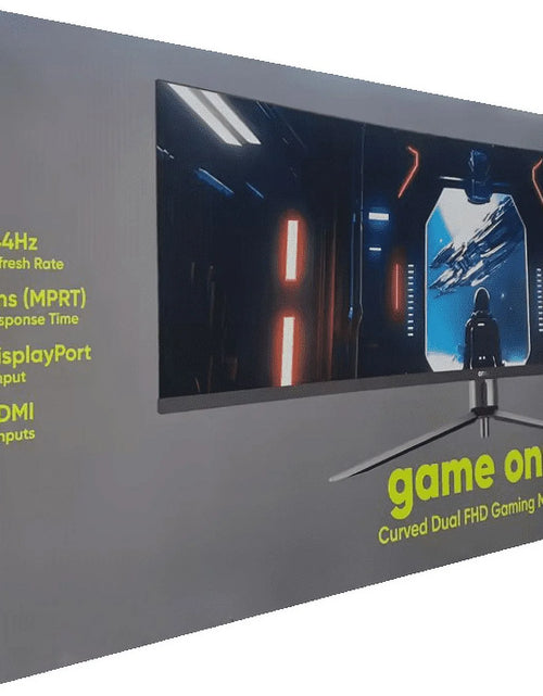 Load image into Gallery viewer, 49" Curved Dual FHD (3840 X 1080P) 144Hz 1Ms Gaming Monitor with Cables, Black, New
