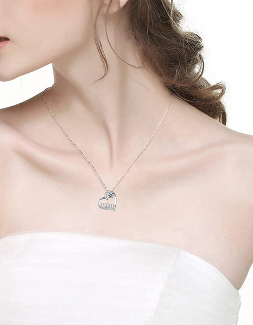 Load image into Gallery viewer, Mom Necklace for Mom 925 Sterling Silver Love Heart Pendant with Birthstones Jewelry Mother Wife Birthday Anniversary Mother'S Day Jewelry Gifts
