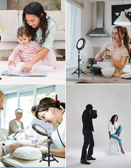 Load image into Gallery viewer, 13" LED RGB Selfie Ring Light W/ Mini &amp; Extendable Tripod Stand &amp; Phone Holder 10 Brightness Level 26 Light Modes Dimmable Ringlight for Beauty Makeup Live Streaming Youtube Video Photography Shooting
