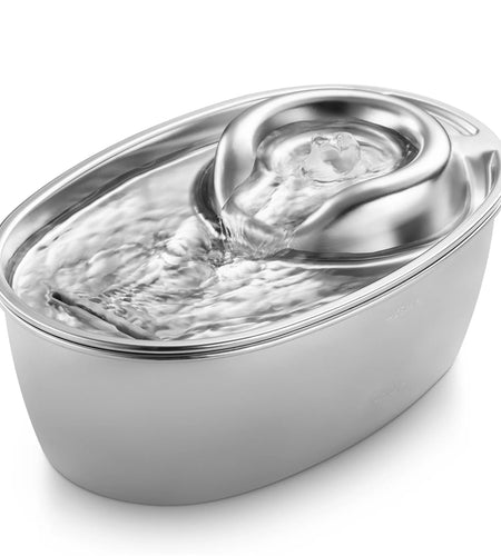 Cat Water Fountain, Stainless Steel Pet Water Fountain, Automatic Cat Water Dispenser, Dog Water Fountain, Dishwasher Safe, 67Oz/2L
