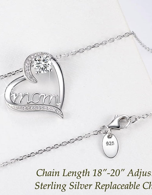 Load image into Gallery viewer, Mom Necklace for Mom 925 Sterling Silver Love Heart Pendant with Birthstones Jewelry Mother Wife Birthday Anniversary Mother'S Day Jewelry Gifts
