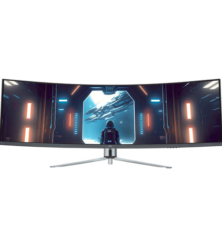49" Curved Dual FHD (3840 X 1080P) 144Hz 1Ms Gaming Monitor with Cables, Black, New